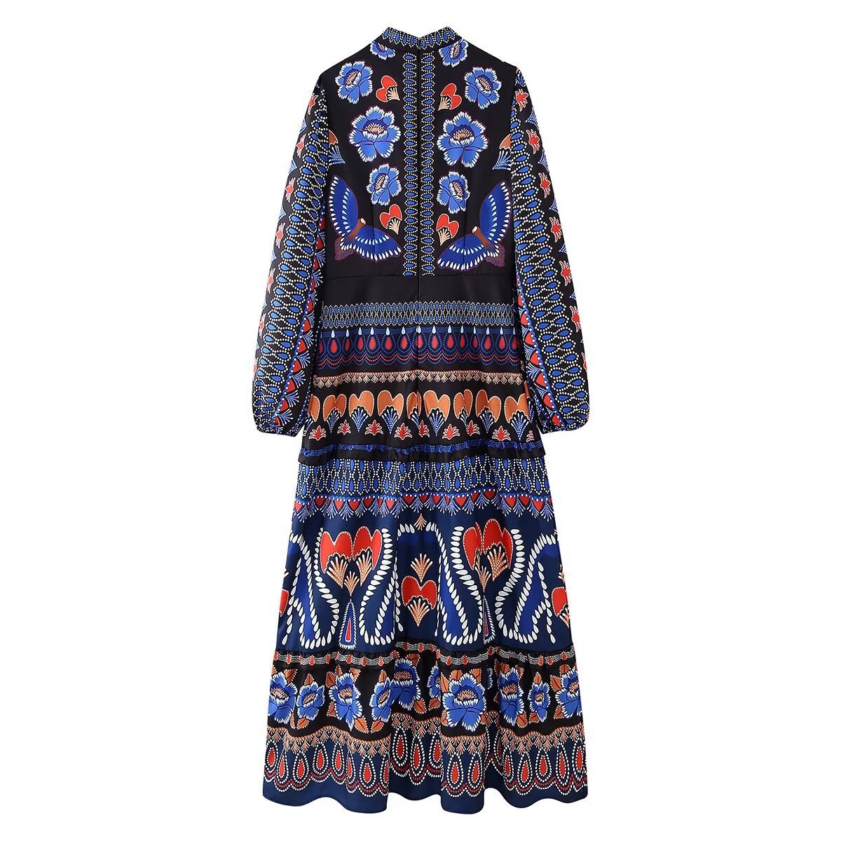 long dress , Women's Clothing Printing Stitching Cake Dress