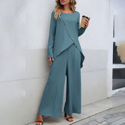 Long Sleeve Wide Leg Trousers